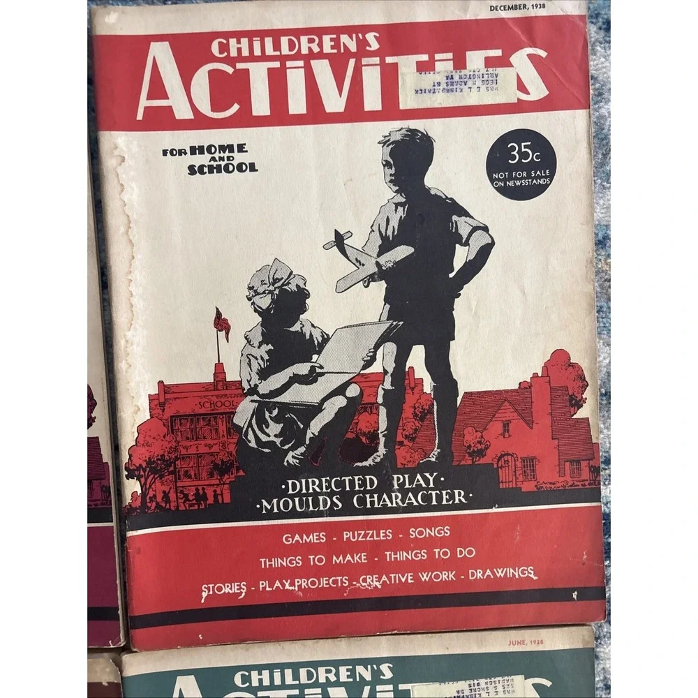 Vintage Lot of 6 Children's Activities Magazines from 1938 All In Good Condition